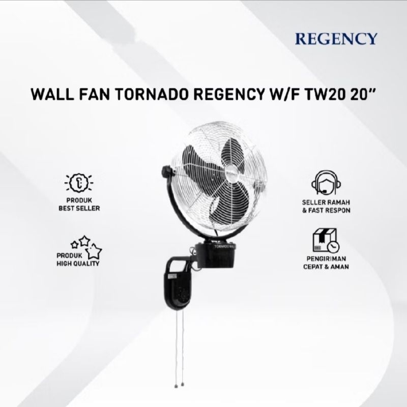 Kipas angin dinding Regency TW 20 kipas tornado 20inc kipas baling besi 20"