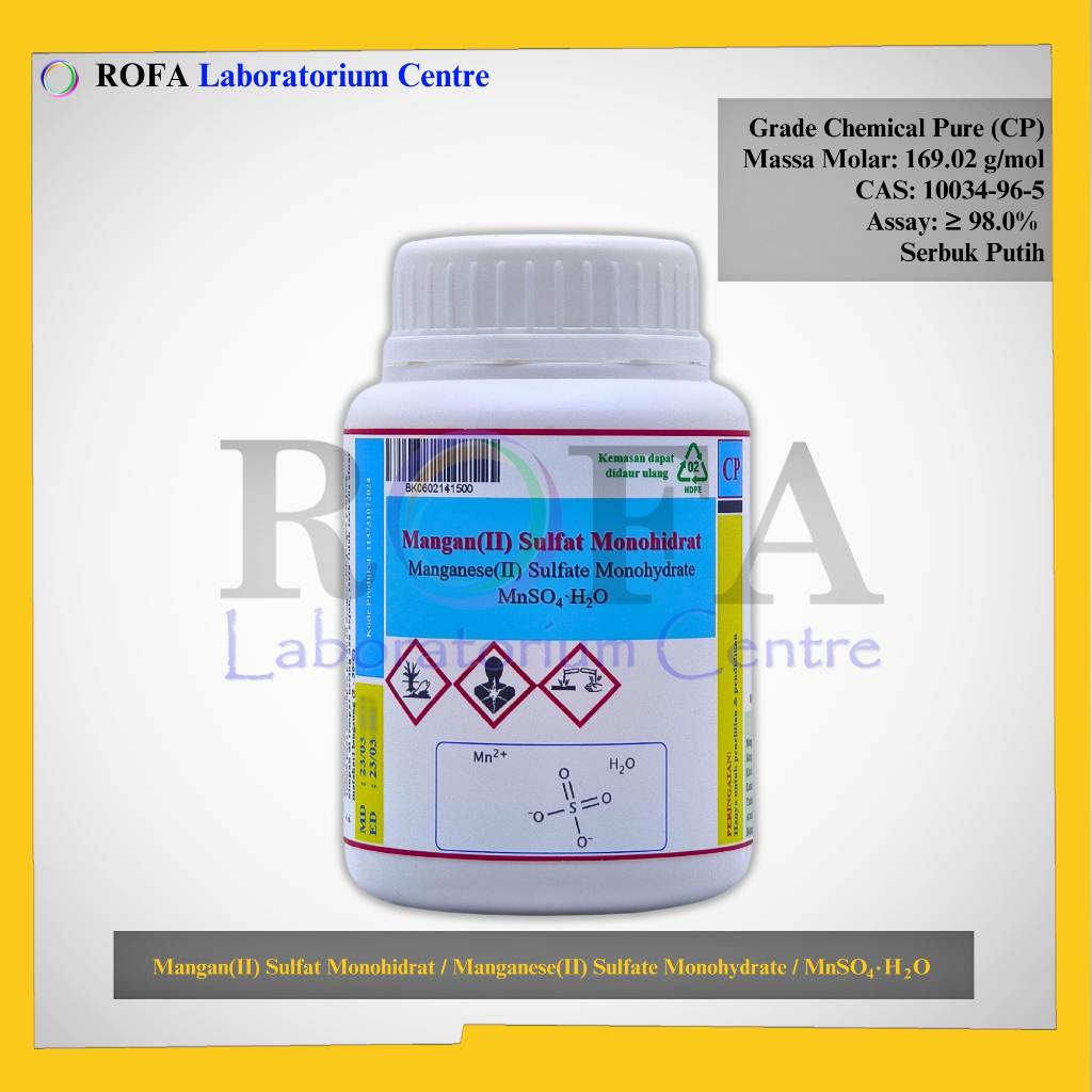 Mangan(II) Sulfat Monohidrat / Manganese(II) Sulfate Monohydrate / MnSO4.H2O CP 500 Gram - Chemicals