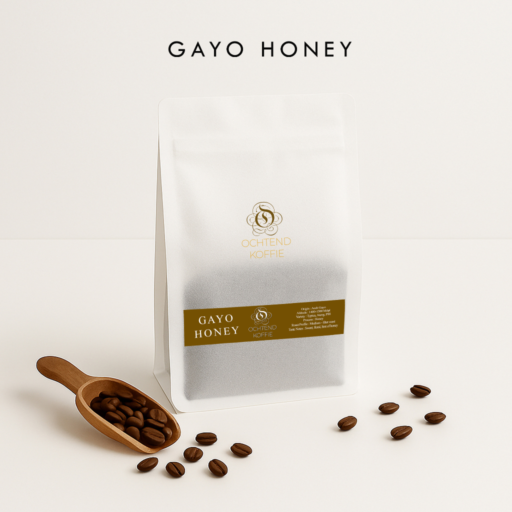 

Ochtend Koffie Kopi Arabica Gayo Honey 200 gram