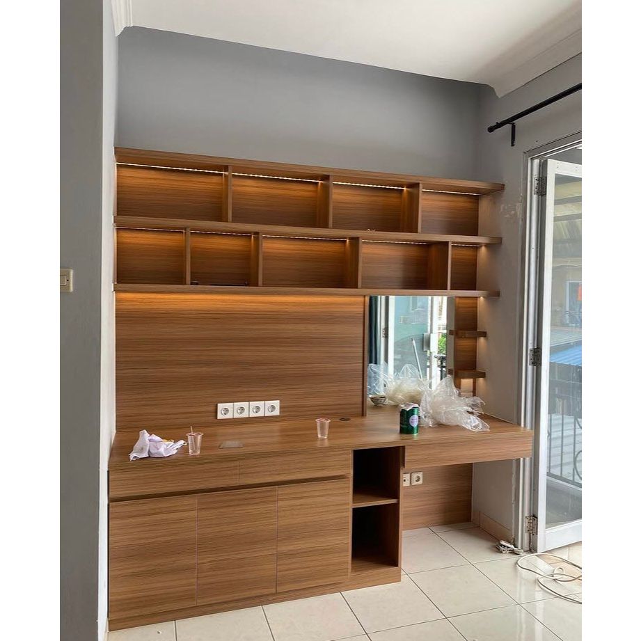 set kamar lemari kerja, dipan dan lemari pakaian