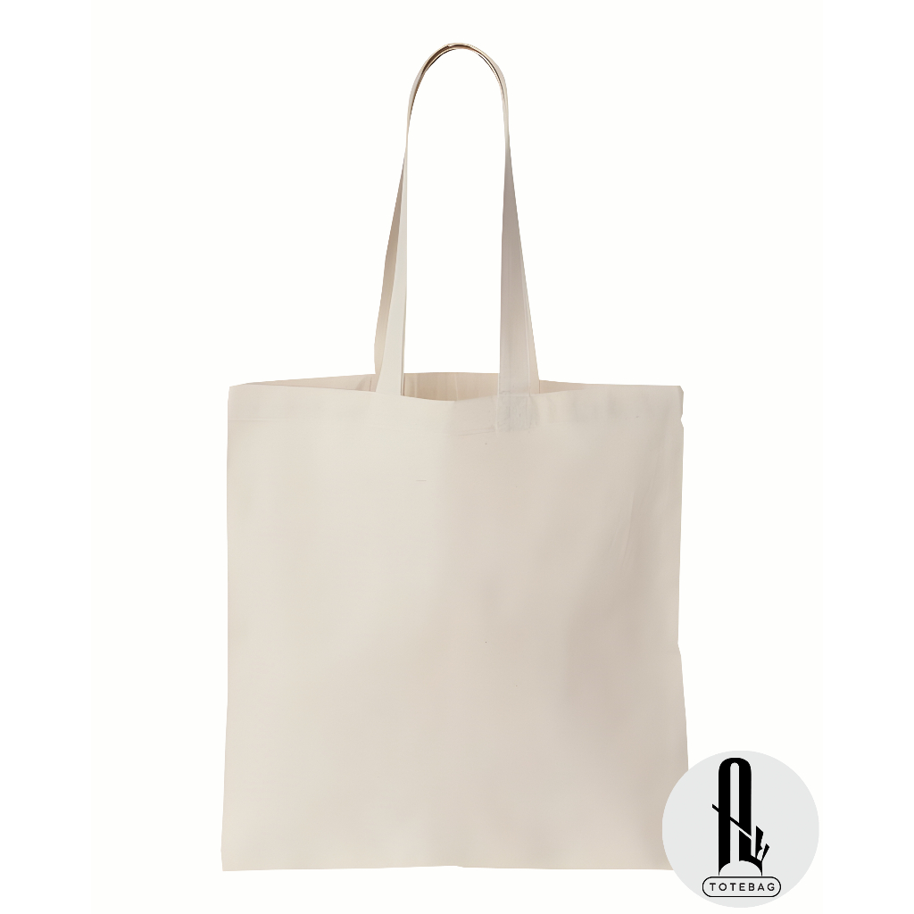 TAS TOTE BAG POLOS PUTIH RESLETING KANVAS PREMIUM