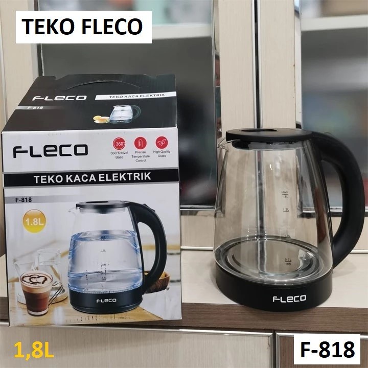 Teko Kaca Elektrik F-818 teko listrik kaca transparan