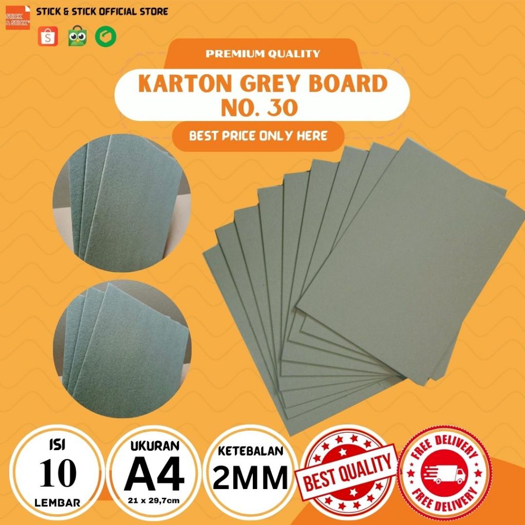 

Kertas Karton Grey Board A4 No 30 2mm Isi 10 Lembar Premium Quality