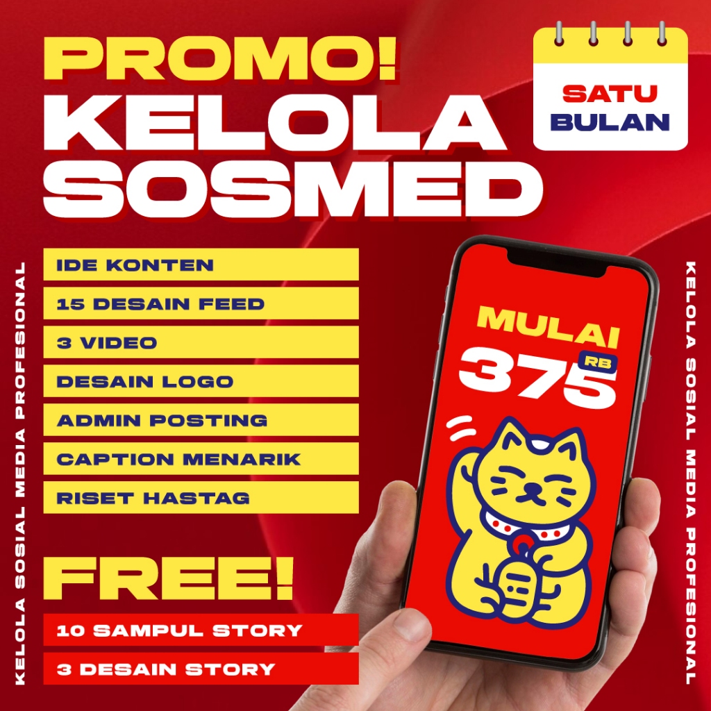 Jasa Kelola Instagram 1 Bulan - Desain Feed, Editing Video, Desain Logo