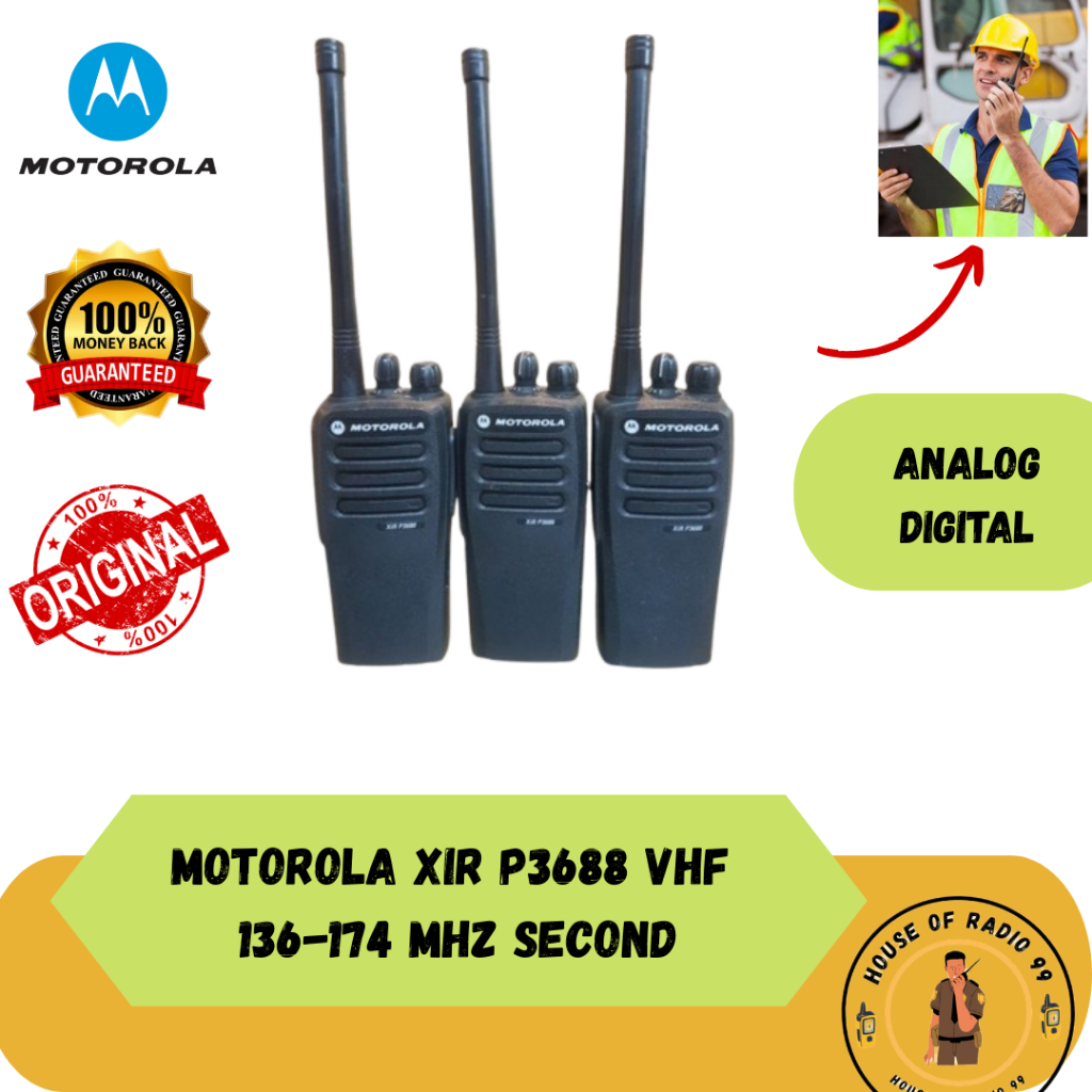 HT MOTOROLA XIR P3688 VHF SECOND ORIGINAL LITHIUM BATERAI