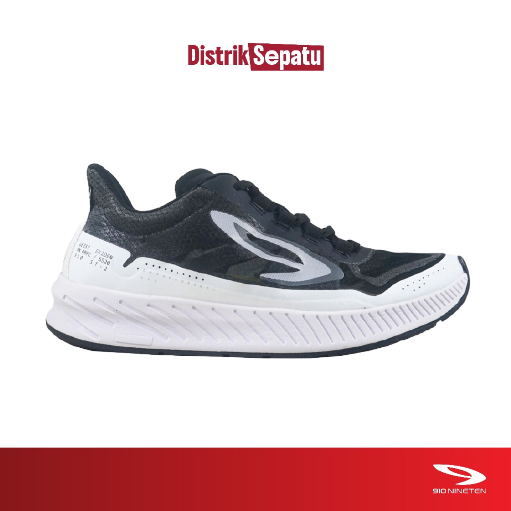 910 NINETEN GEIST EKIDEN |Sepatu Lari | ORIGINAL Hitam - Putih