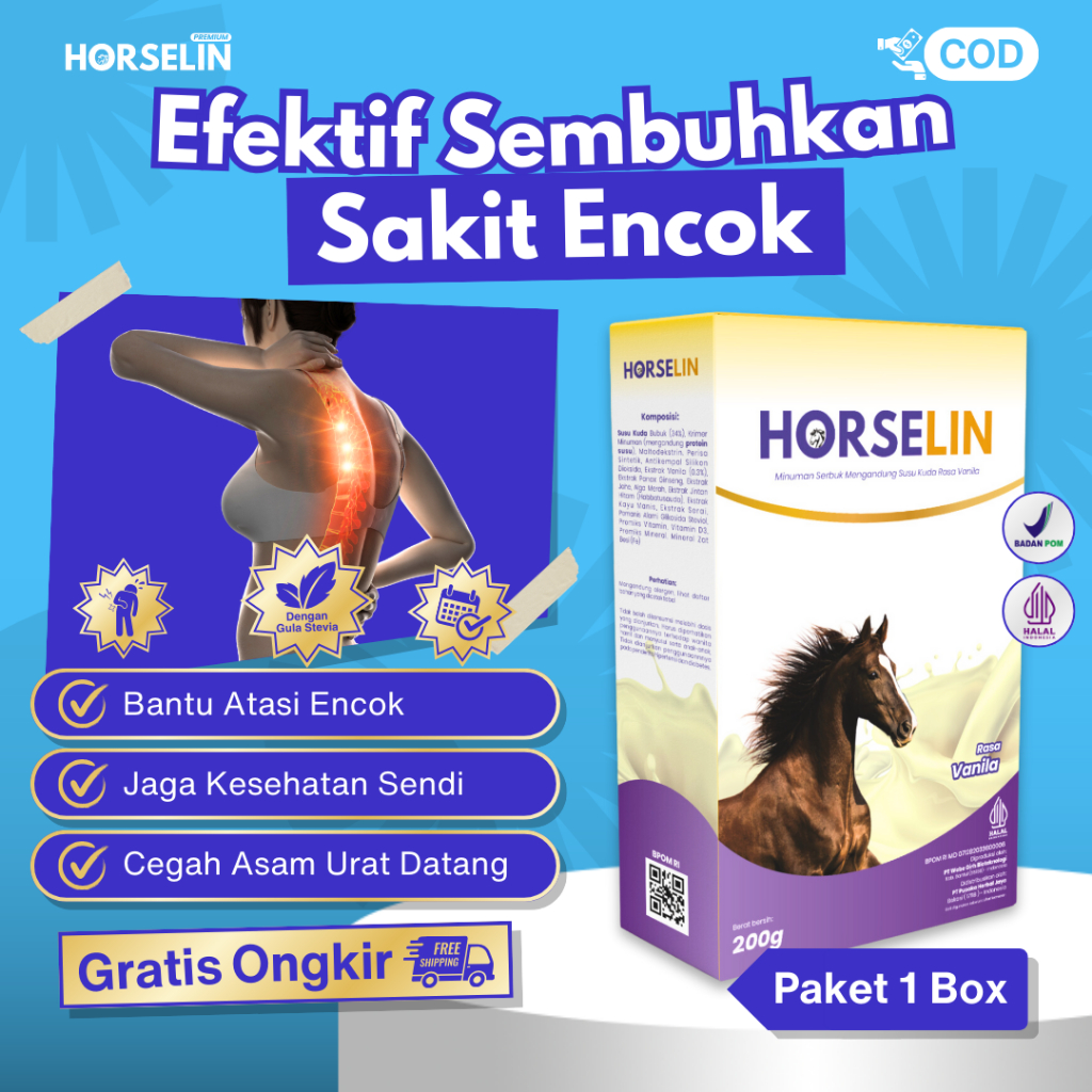 

Susu Kuda Liar HORSELIN Membantu Meredakan Sakit Encok (200gr) Susu Bubuk