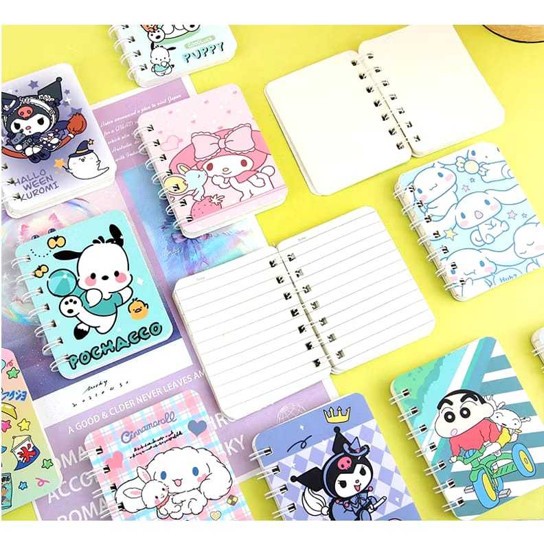 

4PCS - Notebook Spiral Mini A7 Buku Memo Kecil 50 lembar ISI 4PCS Buku A7