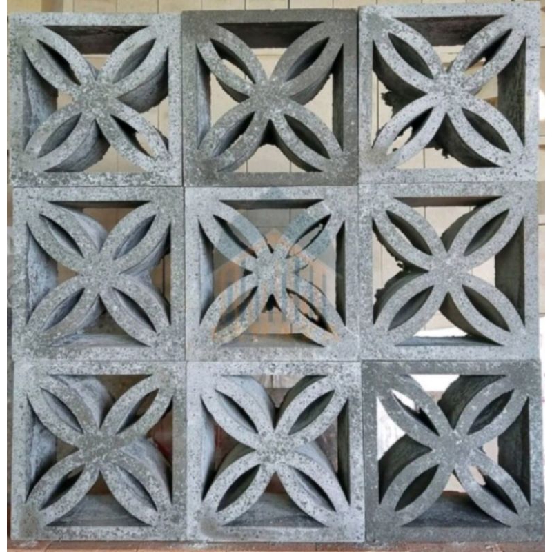 Roster beton/Roster beton minimalis/ventilasi udara/lubang angin/motif kawung