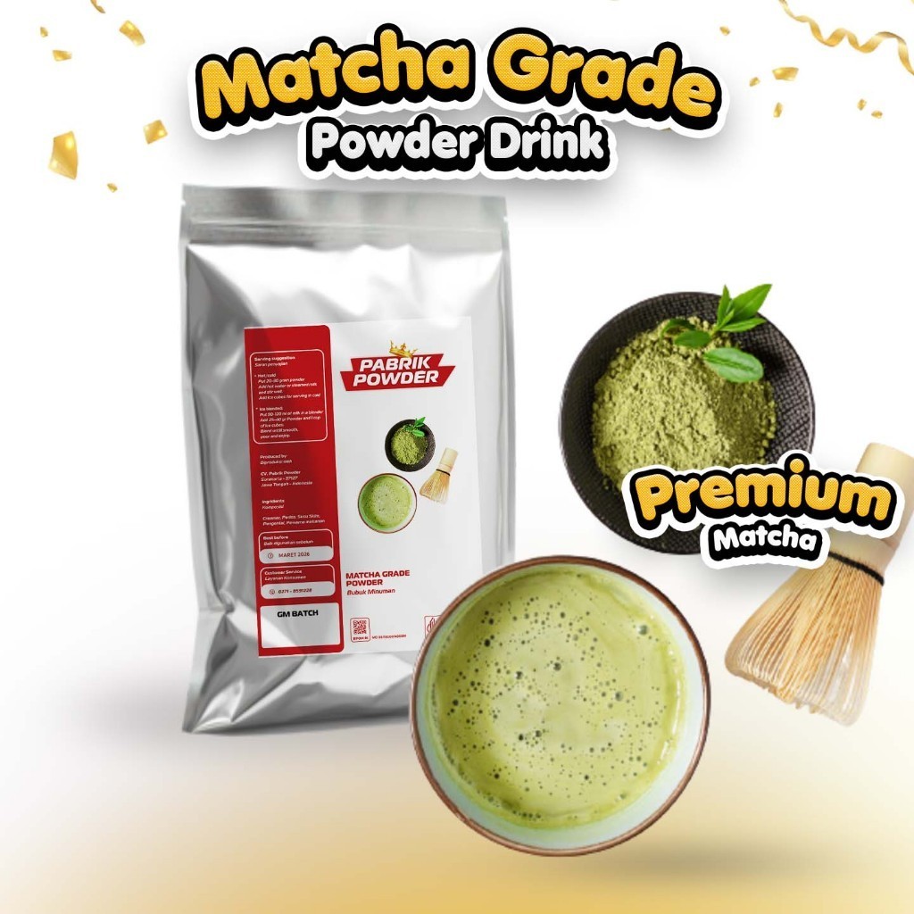 

Powder Grade Matcha Plain, Bubuk Minuman Matcha Berkualitas Tanpa Gula