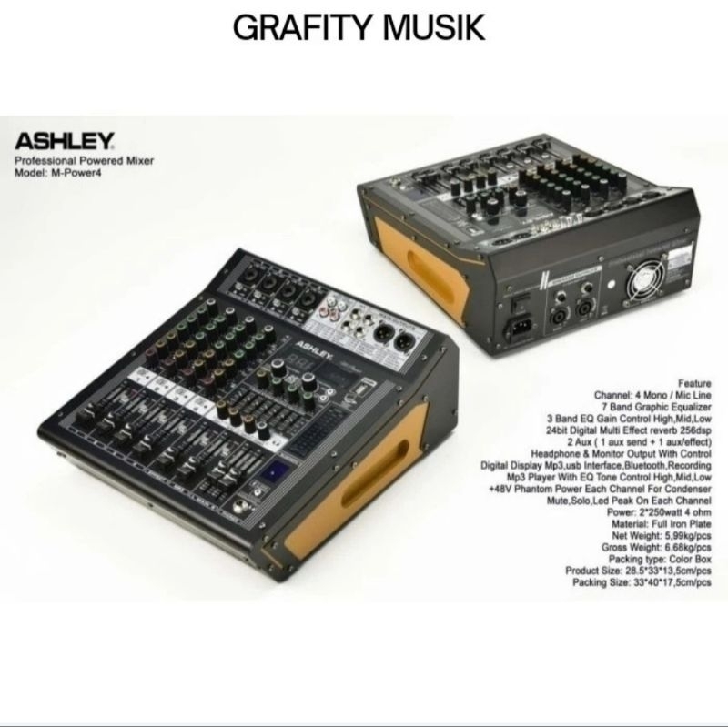 Power Mixer Ashley MPower 4 Channel M-Power4 M4 500 watt Original Best