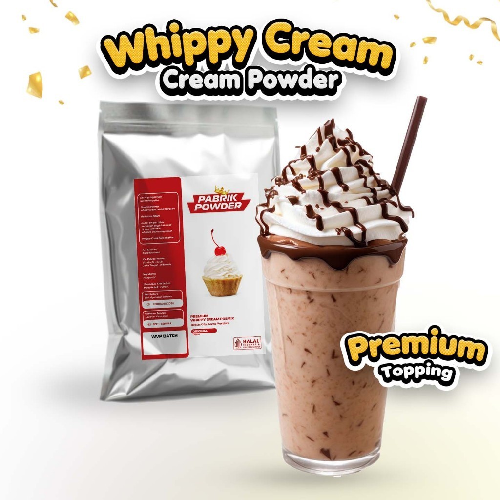 

Premium Whippy Cream Powder Reguler 250 gram, Bubuk Whip Krim
