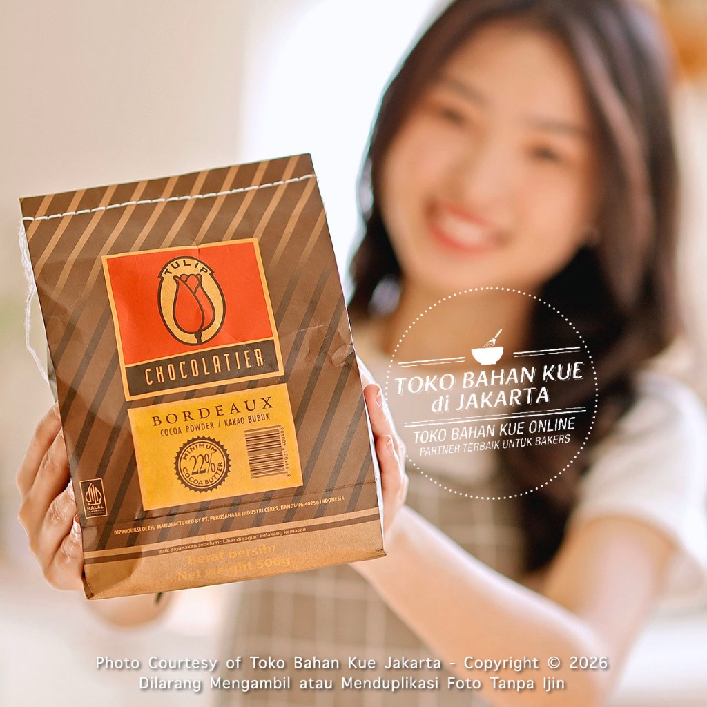 

Tulip Bordeaux 500gr Pack ASLI Pure Cocoa Powder Chocolate Coklat Bubuk Cokelat Murni 100%