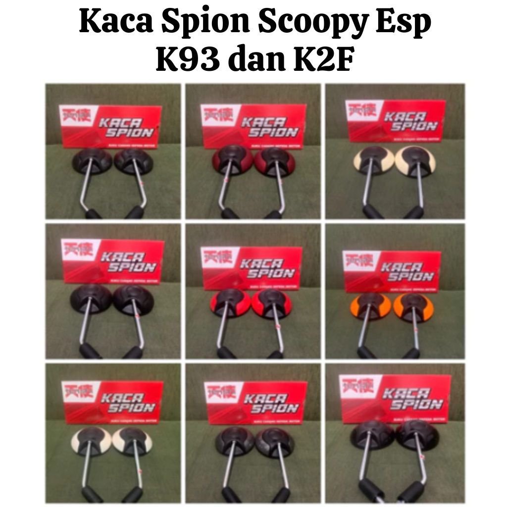 Kaca spion scoopy esp new 2021 prestige k2f hitam putih merah doff orange grey doff silver hijau kan