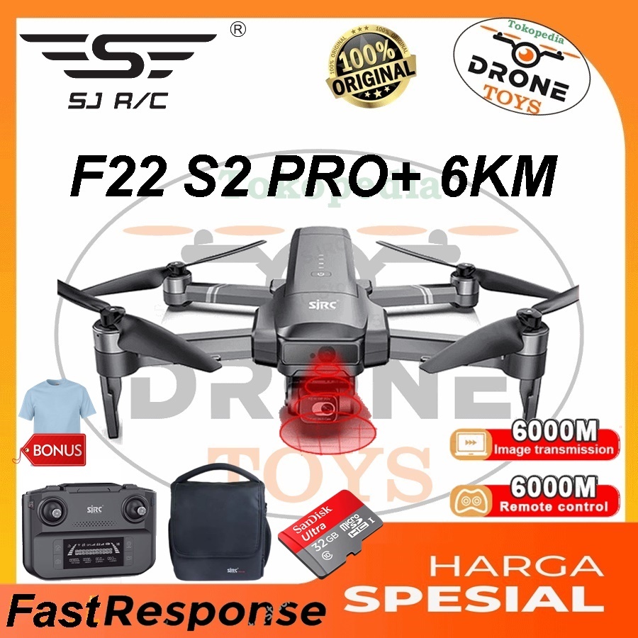 Drone SJRC F22 S2 Pro+ 6KM 2-Axis Gimbal 4K Kamera RC Drone GPS Quadcopter Upgrade SJRC F22S
