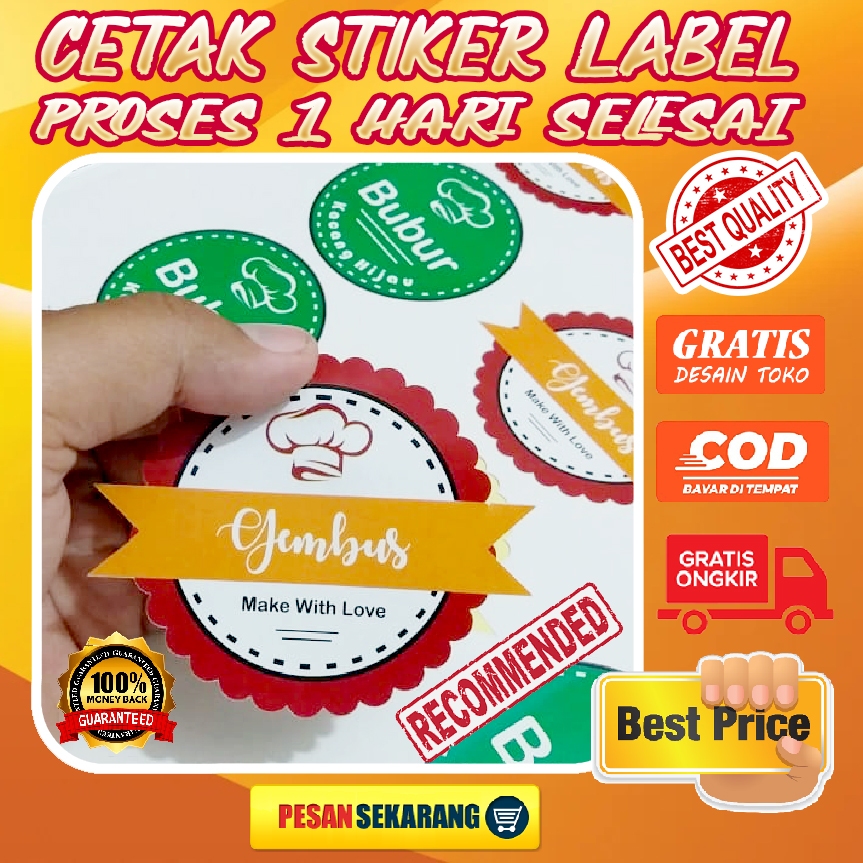 

Cetak Stiker Vinyl Label Kemasan Makanan + Cutting