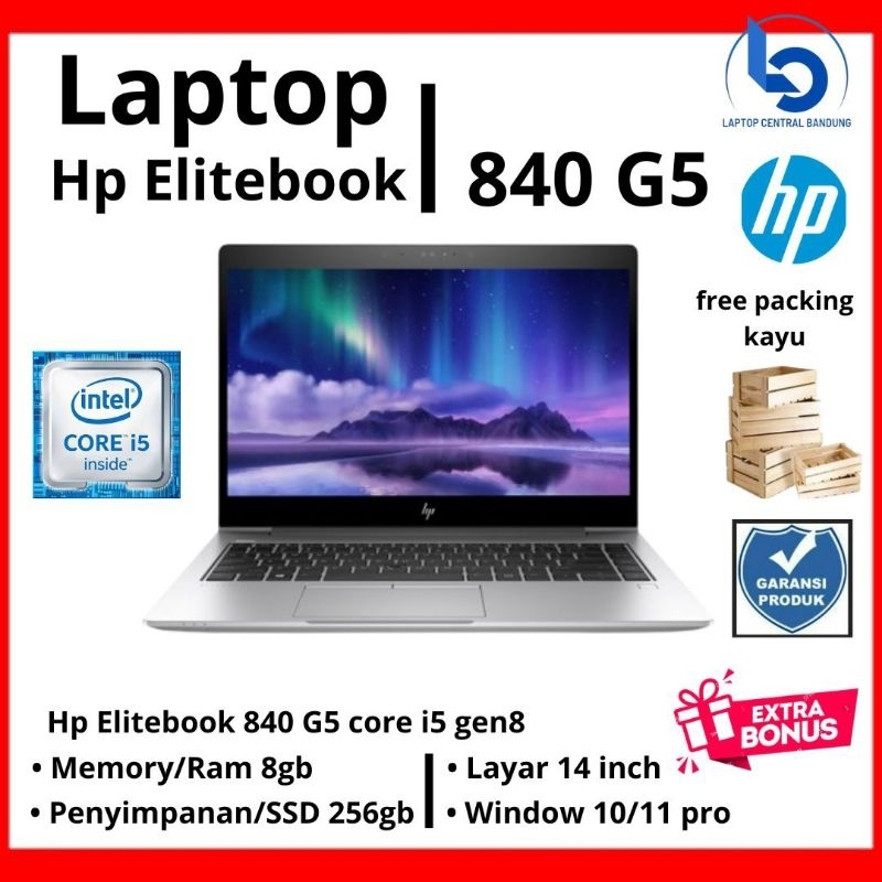 laptop Hp Elitebook 840 G5 Intel Core i5 gen8 Ram 8gb Ssd 256Gb Original