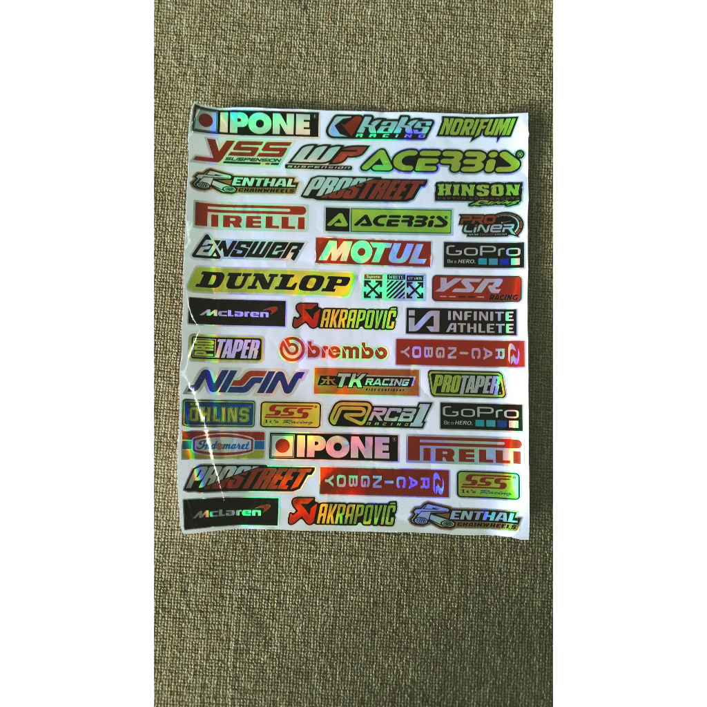 

[NEW ARRIVAL] Sticker Sponsor Random 40pcs/Lembar – Desain Keren dan Variatif!!!
