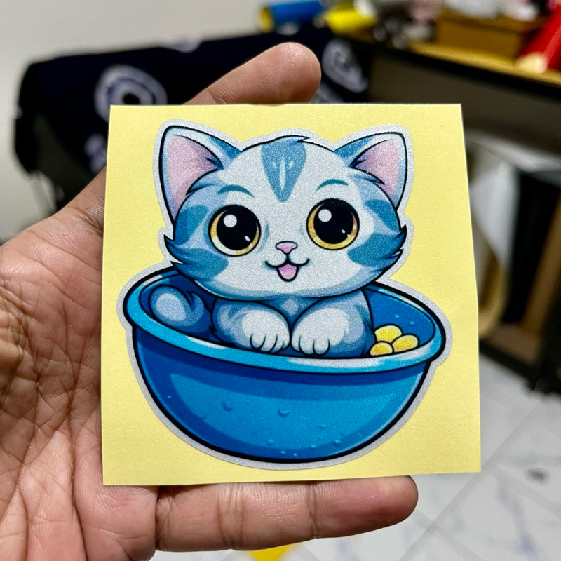 #A67, stiker kucing imut lucu, stiker hp, motor