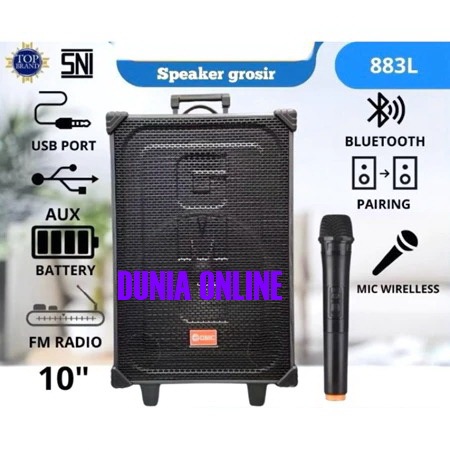 Speaker Portable Gmc 883L / GMC883L / GMC 883 L New Free 1 Mic Wirelles.Garansi 1 Tahun