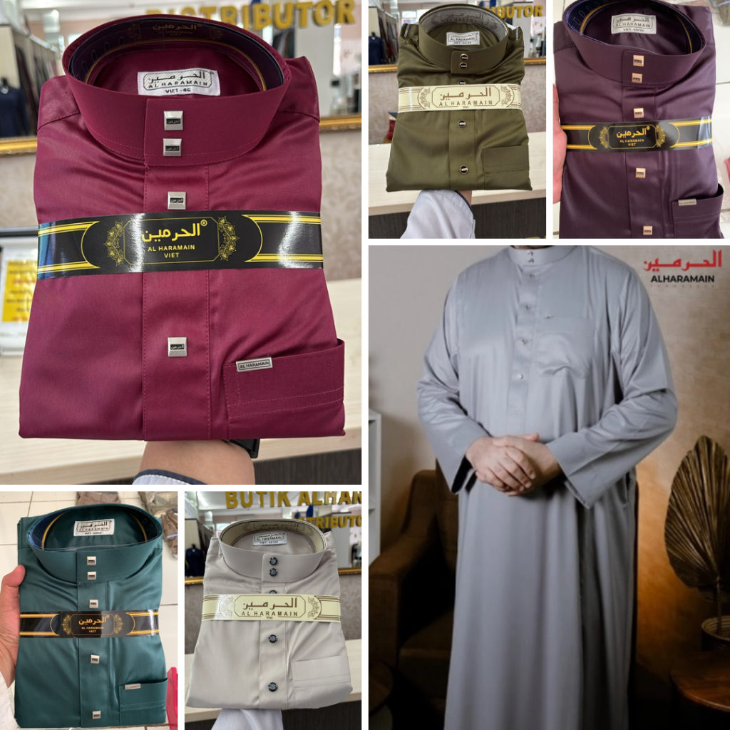AL Haramain Jubah Remaja Dewasa Premium Polyester (09) Warna Lengkap Kancing Kotak / Bulat | Non Man