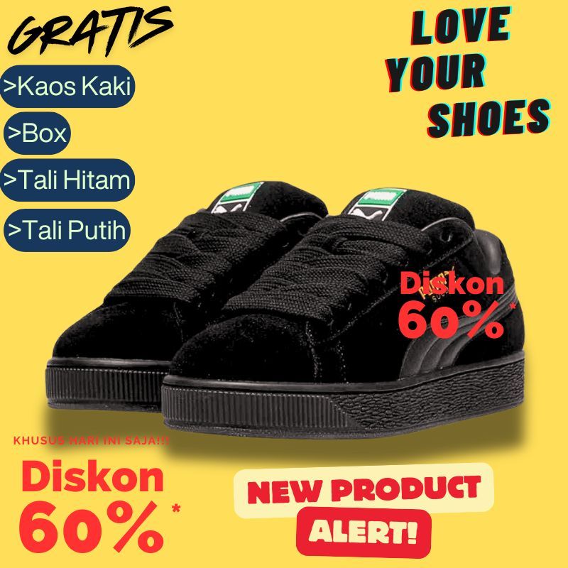 SEPATU SEKOLAH HITAM POLOS SEPATU MODEL GEMUK TERBARU PRIA WANITA