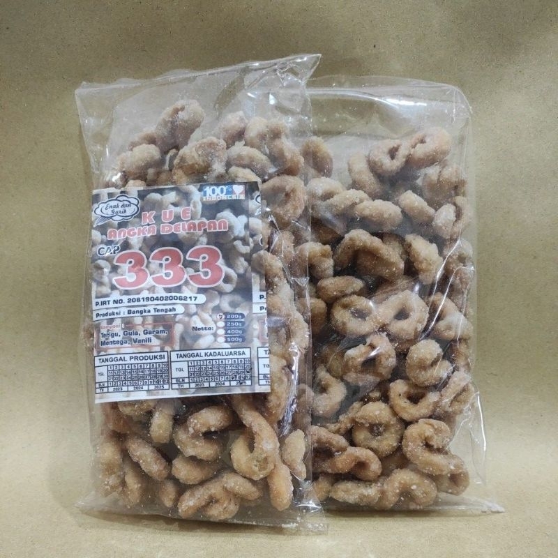 

Kue angka 8 cap 333 (200gr) Makanan khas Bangka Akwet Snack