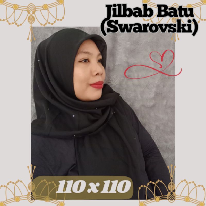 Jilbab Batu (Swarovski)/Jilbab Malaysia/Jilbab SegiEmpat