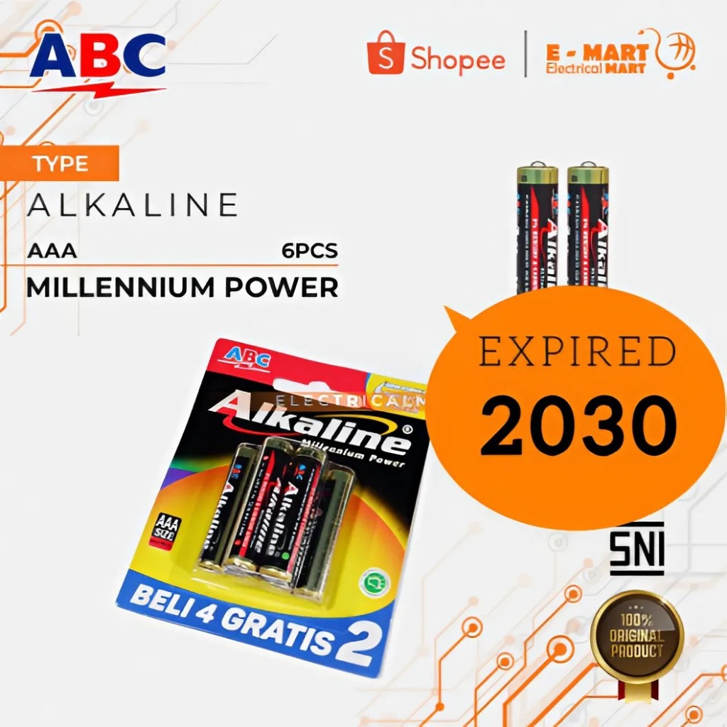 PROMO Baterai AAA ABC Alkaline 6PCS / Battery AAA Alkaline / AAA Batrai isi 6 LEBIH HEMAT OXYMETER