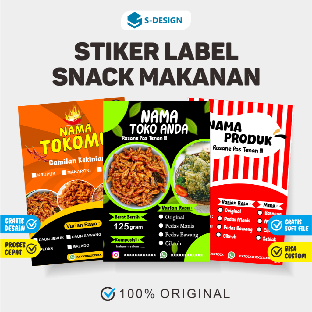 

STIKER SNACK VARIAN TERBAIK SDESAIN / STIKER / SNACK / LABEL / STIKER LABEL / STIKER SNACK