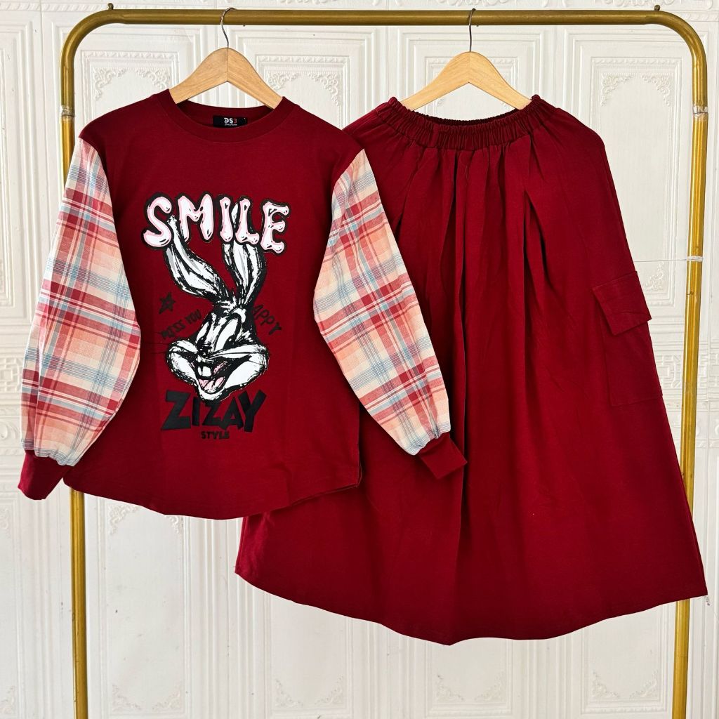 Setelan Rok Wanita Kirana Model Terbaru Rok Cargo Yang Lagi Viral Kekinian