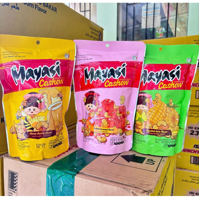 

Mayasi roasted cashew 100g Kacang mede panggang rasa roasted corn, salted caramel, honey butter