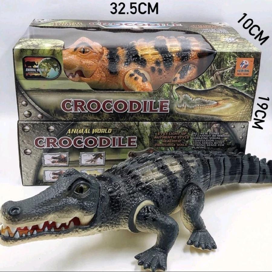 mainan buaya jalan n suara wild Crocodile / mainan hewan binatang Buaya baterai