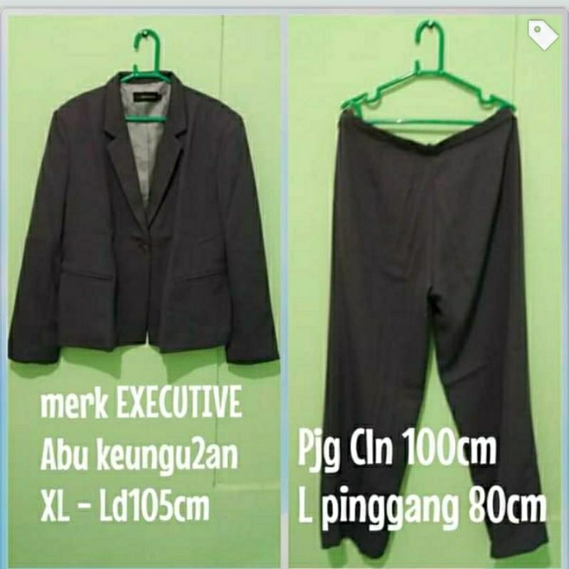 PRELOVED Setelan Kerja Kantoran Blazer Lengan Panjang Celana Panjang