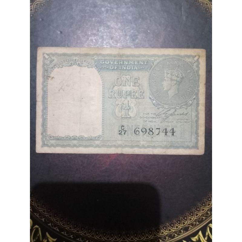 Uang British India 1 rupee 1940 vf