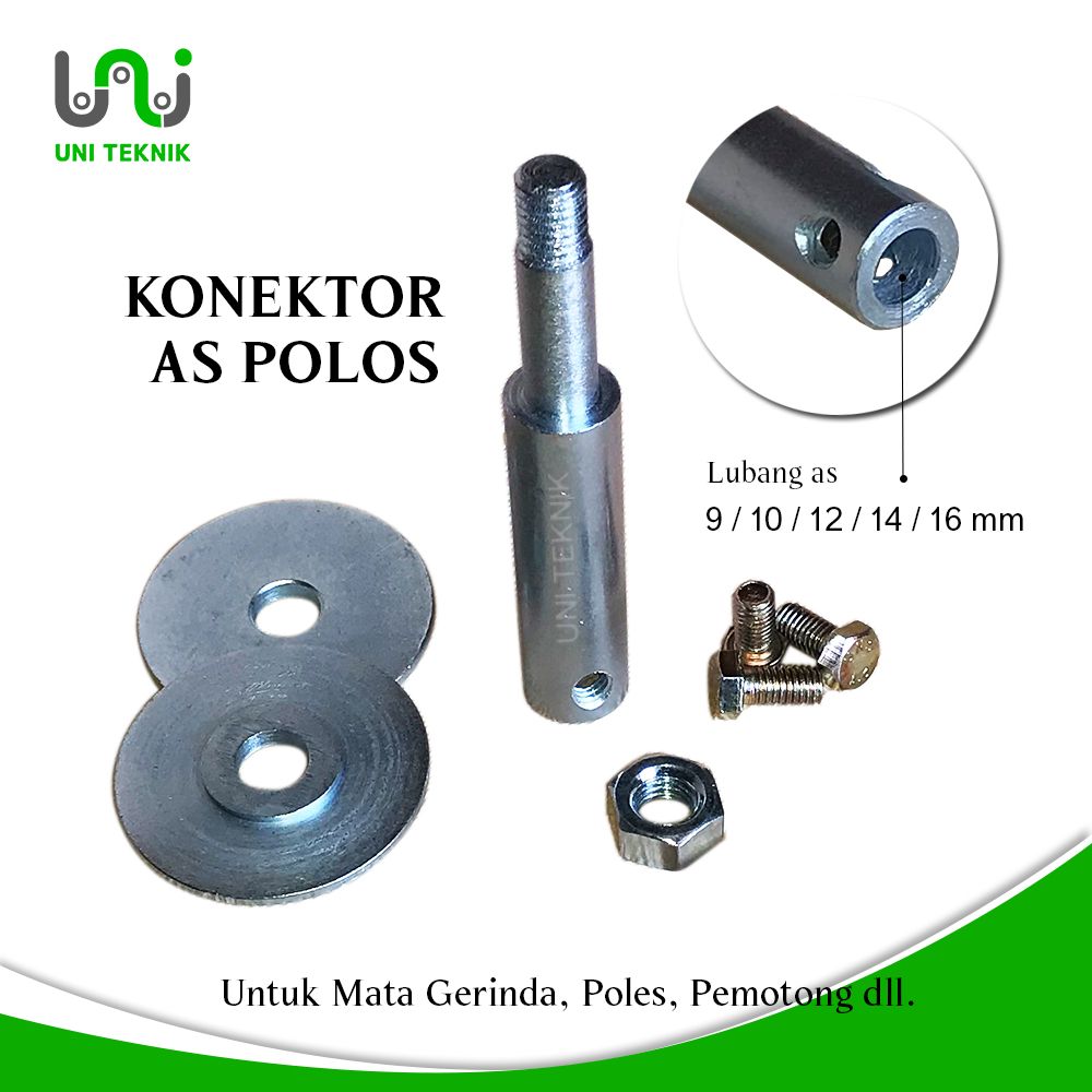 Konektor As Polos / Sambungan As poles gerinda amplas,  cocok juga untuk dinamo pompa air