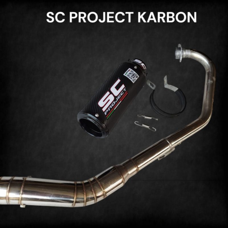 KNALPOT RACING SC PROJECT BLACK CARBON PNP VIXION,CB, CBR, R15,BYSON,SATRIA