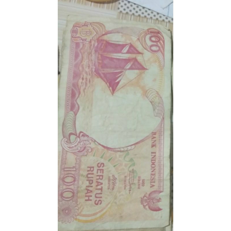 uang kertas 100 tahun 1992