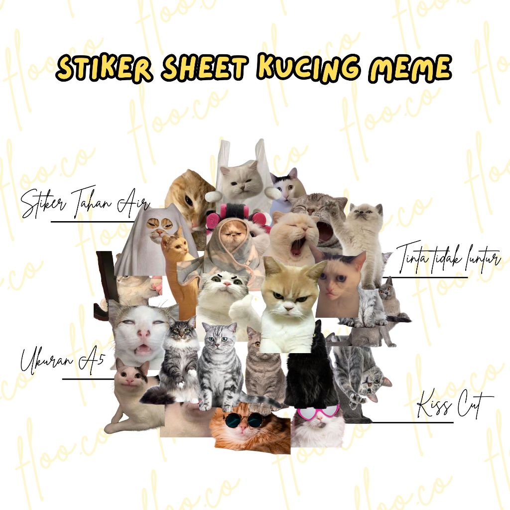 

Stiker Sheet Kucing Lucu Dekoratif | Sticker Sheet Dekoratif Laptop, Hp dll