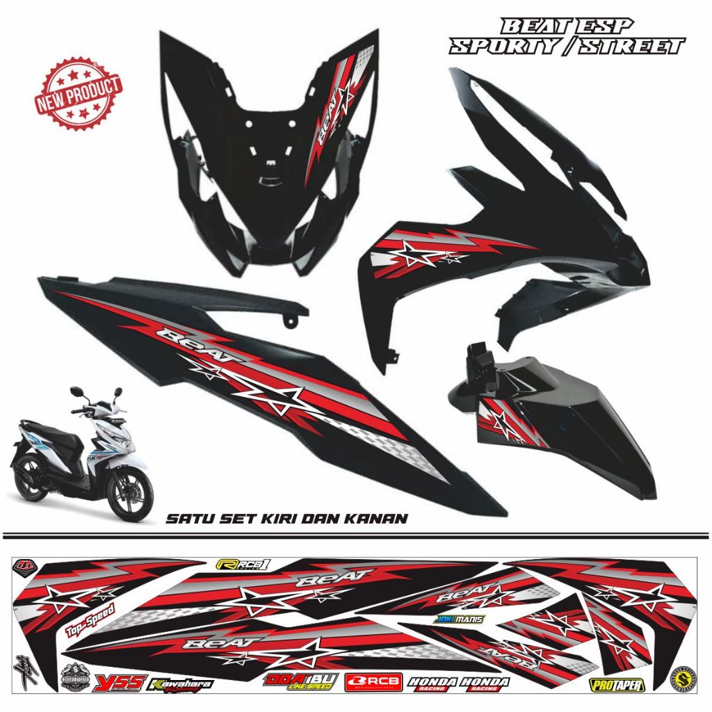 STIKER TERLARIS MOTOR HONDA BEAT ESP SPORTY STREET