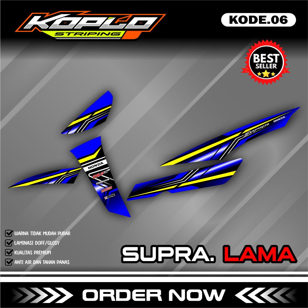 ( Terbaru ) Stiker Striping Supra Lama 100 / Supra X Lama / Supra 110 / Supra Fit Lama / Stiker Supr