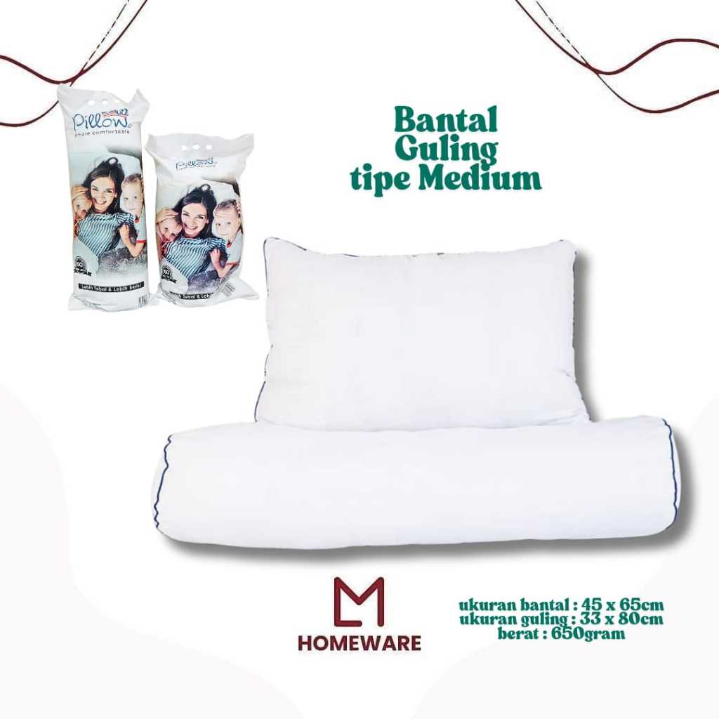 BANTAL PILLOW SILICONE 100% / BANTAL GULING LITE MEDIUM / BANTAL/GULING PILLOW109 / Bantal Kepala / 