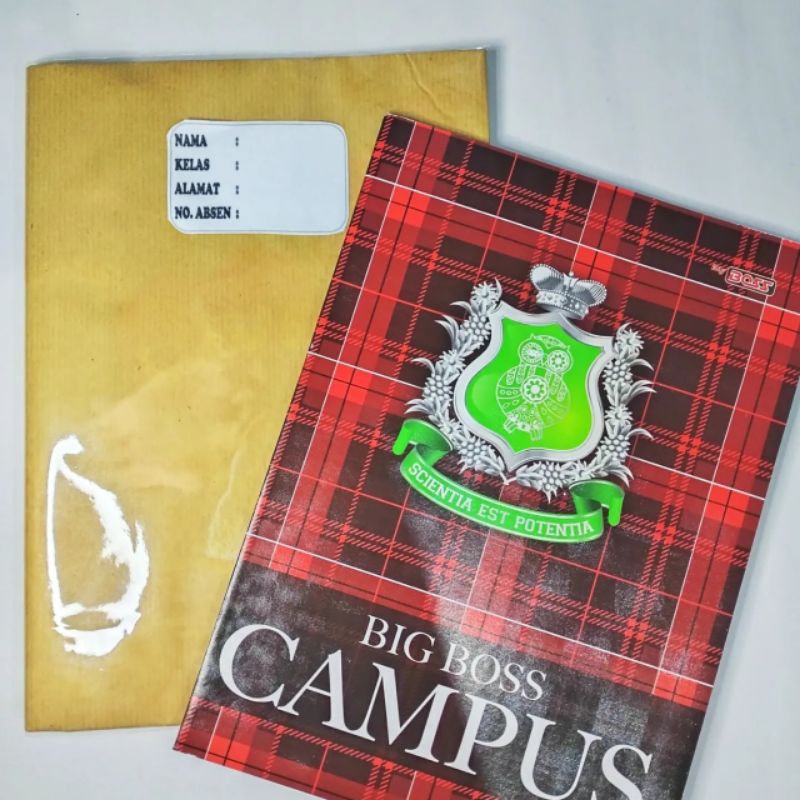 

buku tulis sudah disampul coklat polos dan sampul plastik