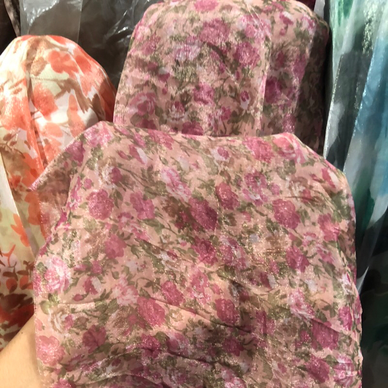 kain sifon sutra motif - kain sifon sutra motif bunga - kain sifon sutra motif impor - kain sifon su