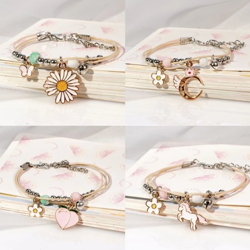 Gelang Couple Daisy Etnik Kreatif Kartun Keramik Jalinan Dapat Disesuaikan Korea Fashion Aksesoris