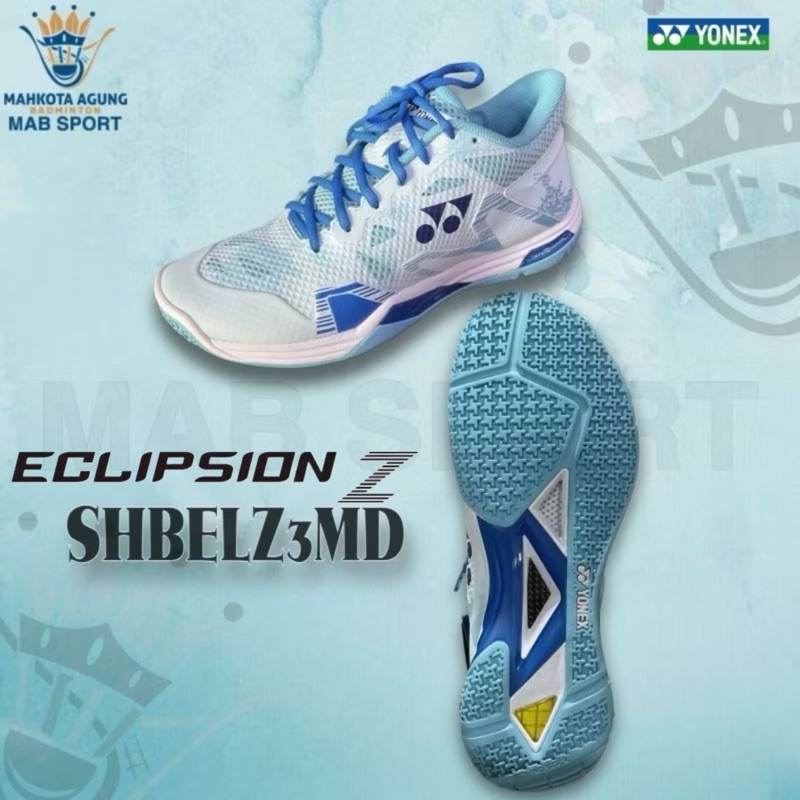SEPATU BADMINTON BULUTANGKIS YONEX SHB POWER CUSHION ECLIPSION Z3 MID / SHBELZ3MD LIGHT BLUE ORIGINA