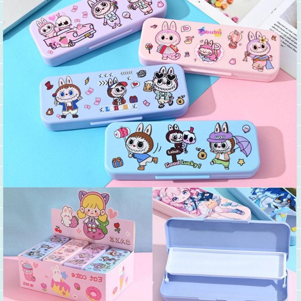 

{Labubu} Kotak Pensil 2 Tingkat Lucu dan Unik Karakter Labubu