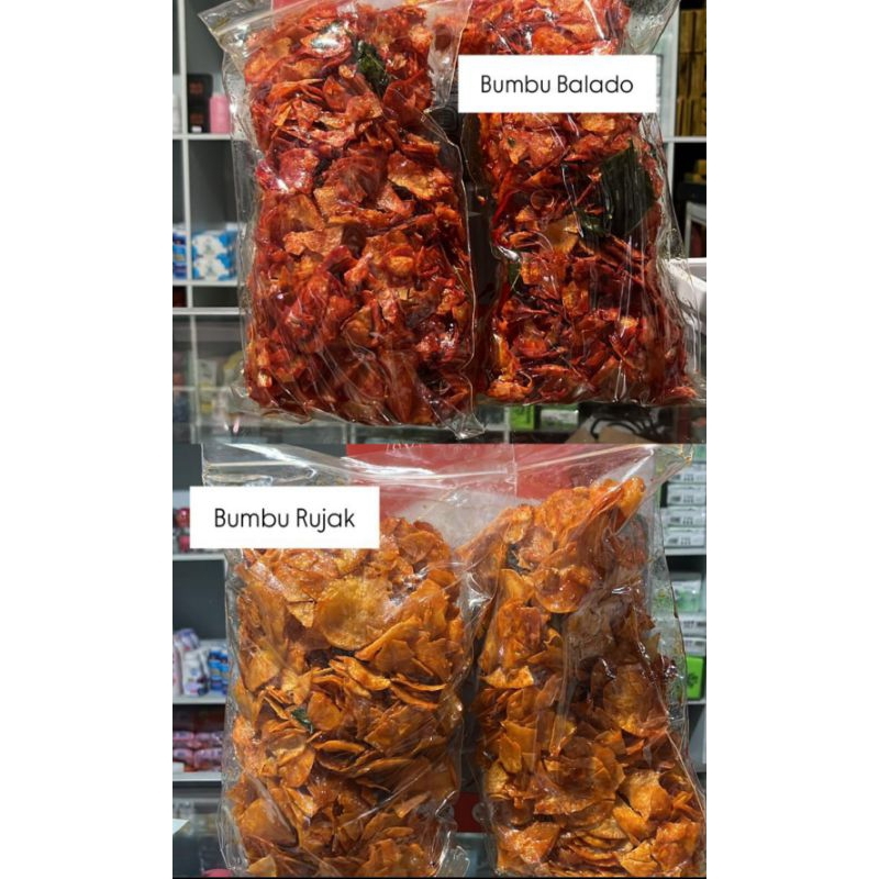 

Kerpik Singkong Bumbu Balado dan Bumbu Rujak 500 gram