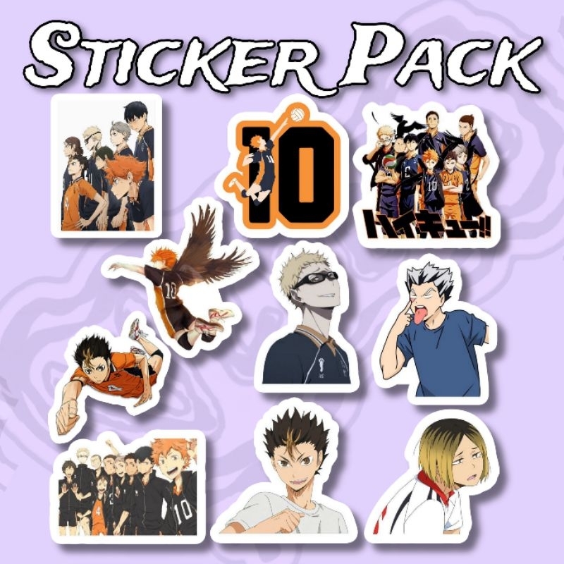 

Sticker Haikyu Anime Pack isi 10 pcs vinyl waterproof
