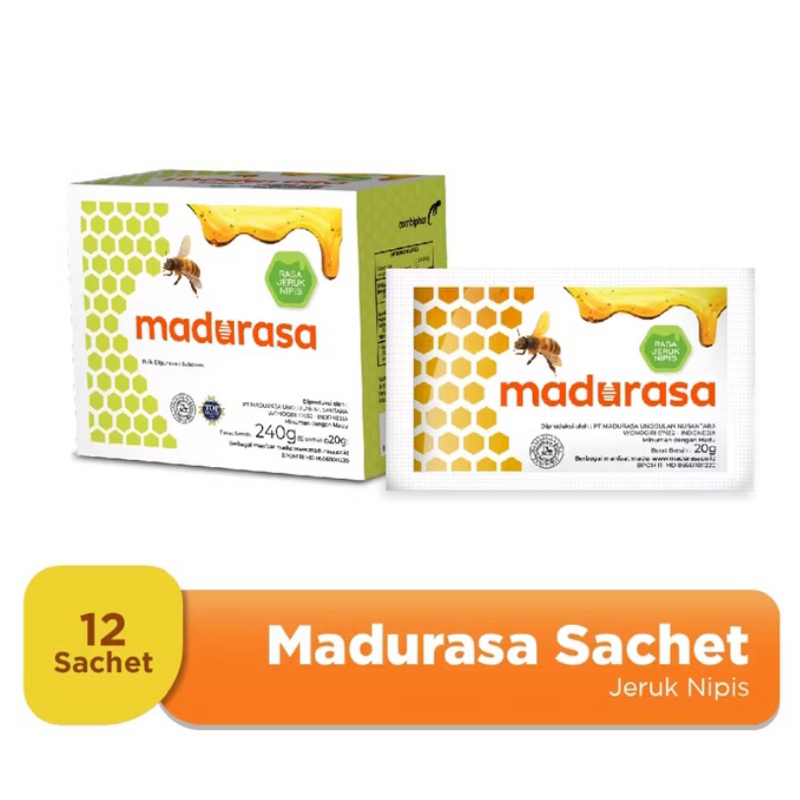 

Madurasa Jeruk Nipis Sachet - 1 Box (12 Sachet) Madu Alami Sehat